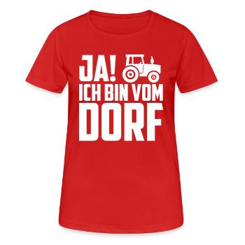 Ich bin vom Dorf - Frauen T-Shirt atmungsaktiv - Rot - Vorne - AI Model Female 172 dark (172cm)