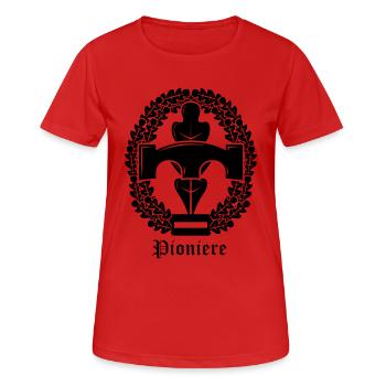 Pioniere blk unterschrift - Frauen T-Shirt atmungsaktiv - Rot - Vorne - AI Model Female 172 dark (172cm)