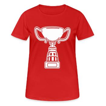Pokal - Frauen T-Shirt atmungsaktiv - Rot - Vorne - AI Model Female 172 dark (172cm)