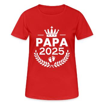 Papa 2025 - T-shirt respirant Femme - rouge - Devant - AI Model Female 172 dark (172cm)