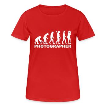 Photographer - Women's Breathable T-Shirt - red - Front - AI Model Female 172 dark (172cm)