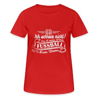 Fußball Mama Stimme - Frauen T-Shirt atmungsaktiv - Rot - Vorne - AI Model Female 172 dark (172cm)