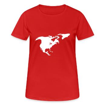 Amérique du Nord - T-shirt respirant Femme - rouge - Devant - AI Model Female 172 dark (172cm)