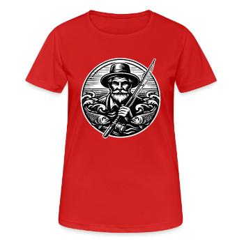 Logo du pêcheur - T-shirt respirant Femme - rouge - Devant - AI Model Female 172 dark (172cm)