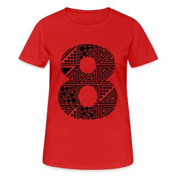 Acht Zahl 8 - Frauen T-Shirt atmungsaktiv - Rot - Vorne - AI Model Female 172 dark (172cm)