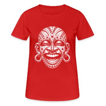 Maske - Frauen T-Shirt atmungsaktiv - Rot - Vorne - AI Model Female 172 dark (172cm)