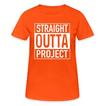 Projet OUTTA direct - T-shirt respirant Femme - orange néon - Devant - AI Model Female 172 dark (172cm)
