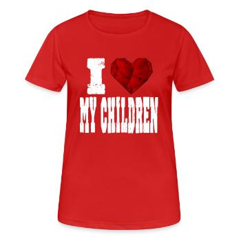 i love my children - Women's Breathable T-Shirt - red - Front - AI Model Female 172 dark (172cm)