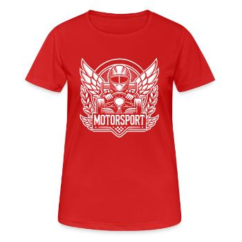 Motorsport Logo - Frauen T-Shirt atmungsaktiv - Rot - Vorne - AI Model Female 172 dark (172cm)