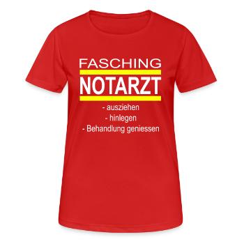 Fasching Notarzt - Frauen T-Shirt atmungsaktiv - Rot - Vorne - AI Model Female 172 dark (172cm)