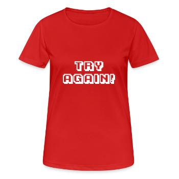 Arcade Try Again knows - Women's Breathable T-Shirt - red - Front - AI Model Female 172 dark (172cm)