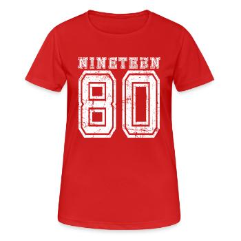 DIX-NEUF 1980 - T-shirt respirant Femme - rouge - Devant - AI Model Female 172 dark (172cm)
