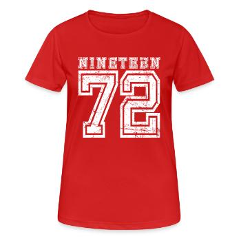 NINETEEN 1972 - Women's Breathable T-Shirt - red - Front - AI Model Female 172 dark (172cm)