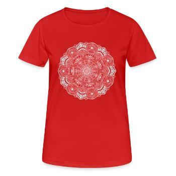 Mandala - T-shirt respirant Femme - rouge - Devant - AI Model Female 172 dark (172cm)