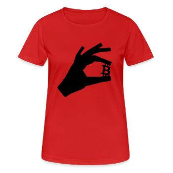 garder Bitcoin - T-shirt respirant Femme - rouge - Devant - AI Model Female 172 dark (172cm)