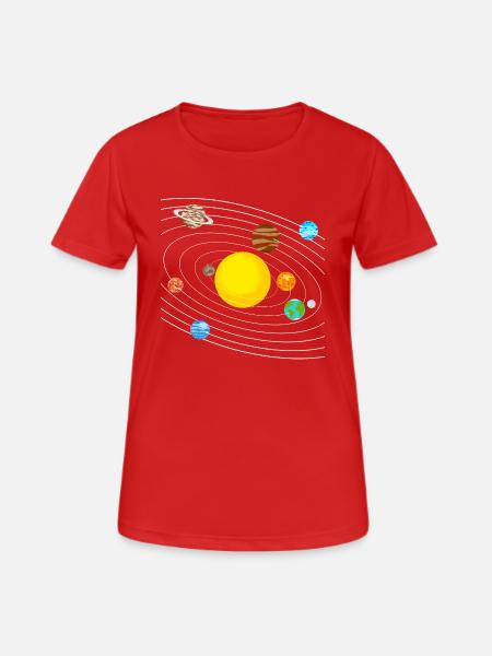 solar system - Women's Breathable T-Shirt - red