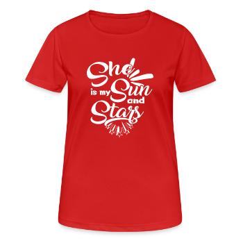 L'amour partenariat relation partenaires Valentine - T-shirt respirant Femme - rouge - Devant - AI Model Female 172 dark (172cm)