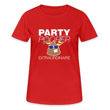 Party Pooper zum Geburtstag - Frauen T-Shirt atmungsaktiv - Rot - Vorne - AI Model Female 172 dark (172cm)