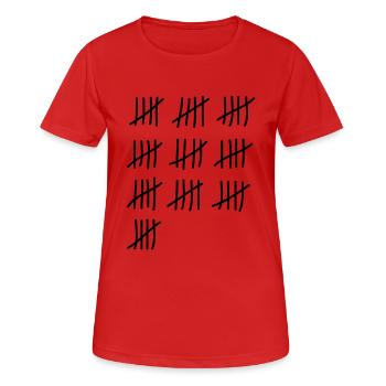 tage_zaehlen_50 - Frauen T-Shirt atmungsaktiv - Rot - Vorne - AI Model Female 172 dark (172cm)