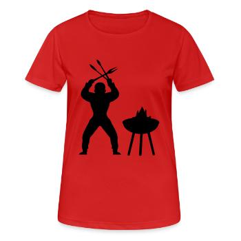 bbq grill - T-shirt respirant Femme - rouge - Devant - AI Model Female 172 dark (172cm)