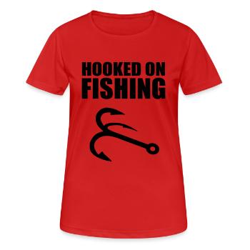 accrochés à la pêche 1 - T-shirt respirant Femme - rouge - Devant - AI Model Female 172 dark (172cm)