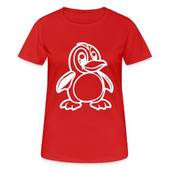 Penguin Comic - Women's Breathable T-Shirt - red - Front - AI Model Female 172 dark (172cm)