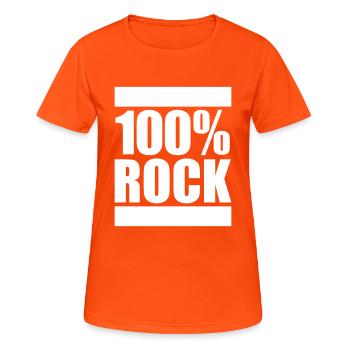100% Percent Rock Heavy Metal Musique Texte Logo Fun - T-shirt respirant Femme - orange néon - Devant - AI Model Female 172 dark (172cm)