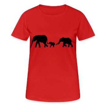 Elefanten, Elefant - Frauen T-Shirt atmungsaktiv - Rot - Vorne - AI Model Female 172 dark (172cm)