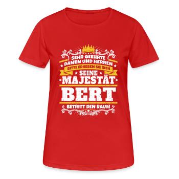Sa Majesté Bert - T-shirt respirant Femme - rouge - Devant - AI Model Female 172 dark (172cm)