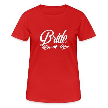 Braut Hochzeit Pfeil Herz Geschenk Liebe Ehe - Frauen T-Shirt atmungsaktiv - Rot - Vorne - AI Model Female 172 dark (172cm)