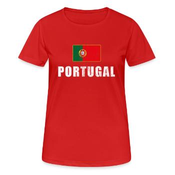 Portugal fans maillot de football Portugais fans - T-shirt respirant Femme - rouge - Devant - AI Model Female 172 dark (172cm)