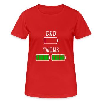 Dad Vater Zwilinge Twins Shirt Geschenk - Frauen T-Shirt atmungsaktiv - Rot - Vorne - AI Model Female 172 dark (172cm)