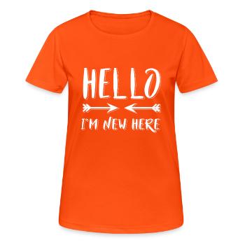 Lustiger Baby-Strampler Babykleidung Geschenk - Frauen T-Shirt atmungsaktiv - Neonorange - Vorne - AI Model Female 172 dark (172cm)