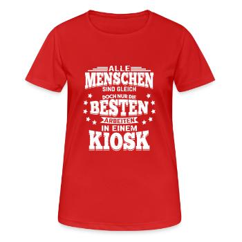 Kiosk alle Menschen sind gleich - Frauen T-Shirt atmungsaktiv - Rot - Vorne - AI Model Female 172 dark (172cm)