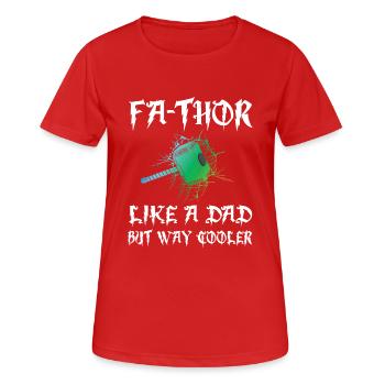 Papa père Fathor - T-shirt respirant Femme - rouge - Devant - AI Model Female 172 dark (172cm)