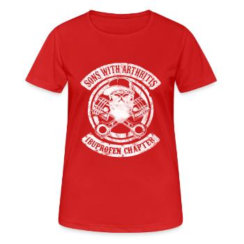 Sons with Arthritis weiß Retro Männer Sohn Biker - Frauen T-Shirt atmungsaktiv - Rot - Vorne - AI Model Female 172 dark (172cm)