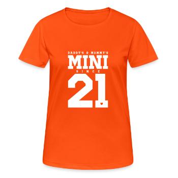 Baby 2021 Child 2021 Daddy Mommy mother and father - Women's Breathable T-Shirt - neon orange - Front - AI Model Female 172 dark (172cm)
