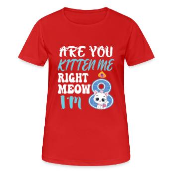 Are You Kitten MEOW - Frauen T-Shirt atmungsaktiv - Rot - Vorne - AI Model Female 172 dark (172cm)