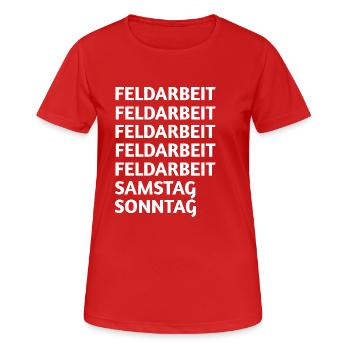 Travail sur le terrain - T-shirt respirant Femme - rouge - Devant - AI Model Female 172 dark (172cm)