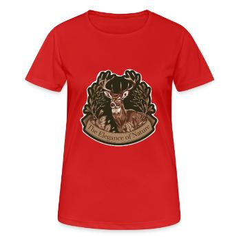 THE ELEGANCE OF NATURE - Women's Breathable T-Shirt - red - Front - AI Model Female 172 dark (172cm)