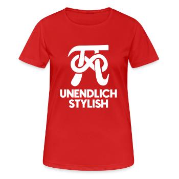 Unendlich Stylish - Frauen T-Shirt atmungsaktiv - Rot - Vorne - AI Model Female 172 dark (172cm)