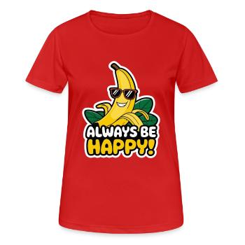 BANANE - Frauen T-Shirt atmungsaktiv - Rot - Vorne - AI Model Female 172 dark (172cm)