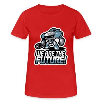 ROBOTER, WIR SIND DIE ZUKUNFT - Frauen T-Shirt atmungsaktiv - Rot - Vorne - AI Model Female 172 dark (172cm)