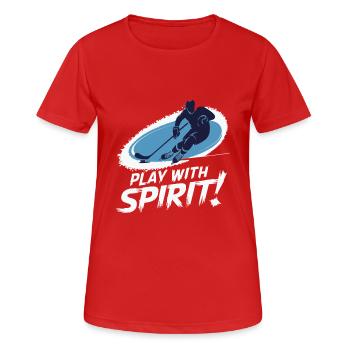T-SHIRT COOL, PLAY SPIRIT - T-shirt respirant Femme - rouge - Devant - AI Model Female 172 dark (172cm)