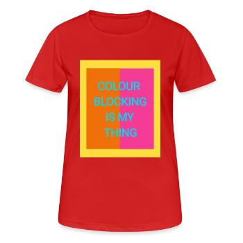 Blocage des couleurs - T-shirt respirant Femme - rouge - Devant - AI Model Female 172 dark (172cm)