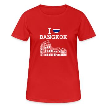 J’aime Bangkok Colisée Jeu de mots Thaïlande Drapeau du cœur - T-shirt respirant Femme - rouge - Devant - AI Model Female 172 dark (172cm)