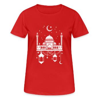 Moschee mit Halbmond - Frauen T-Shirt atmungsaktiv - Rot - Vorne - AI Model Female 172 dark (172cm)