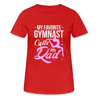 Mon gymnaste préféré m’appelle Dad Mat Sports - T-shirt respirant Femme - rouge - Devant - AI Model Female 172 dark (172cm)