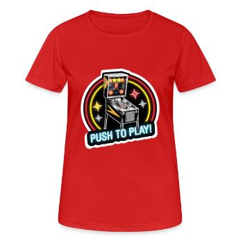 FLIPPER, PUSH TO PLAY - Frauen T-Shirt atmungsaktiv - Rot - Vorne - AI Model Female 172 dark (172cm)