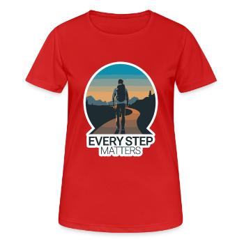 VOYAGE, CHAQUE PAS COMPTE - T-shirt respirant Femme - rouge - Devant - AI Model Female 172 dark (172cm)